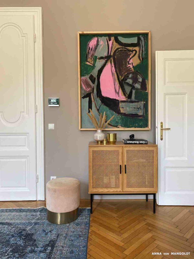 Wohnzimmer modern gestalten mit Kreide Emulsion Portobello 95