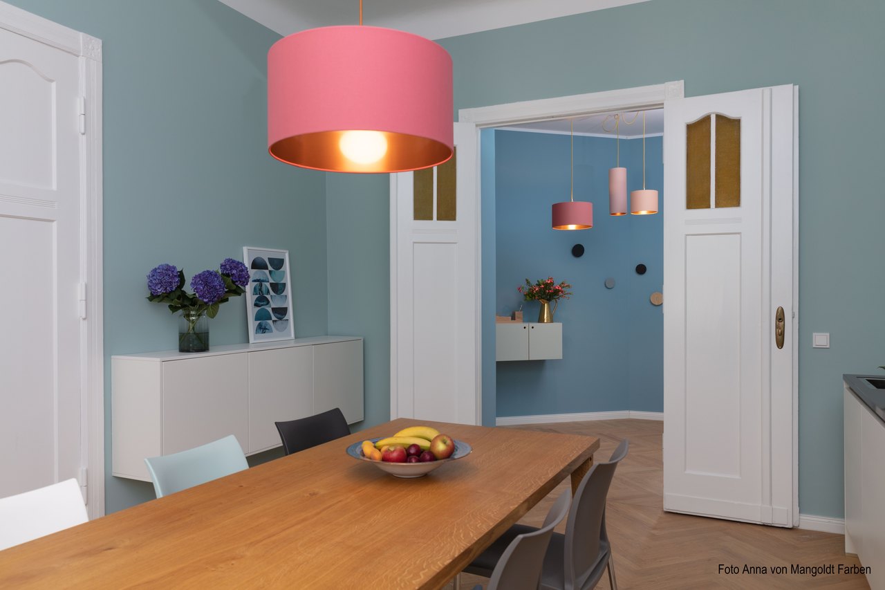 Moderne Küche in Hellblau, Scampolo 130